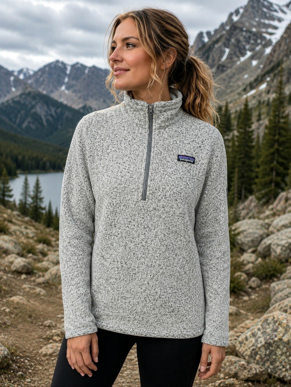 Patagonia Better Sweater Quarter Zip Fleece in Birch White Size Medium